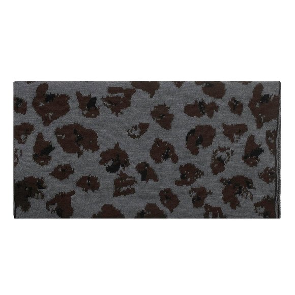 Lanvin Unisex Virgin Wool Scarf Charcoal Grey Brown Camouflage - Picture 1 of 6